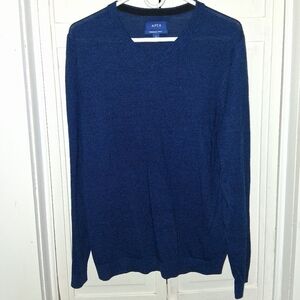 Apt. 9 Men's Merino Wool Classic Blue V-Neck Sweater